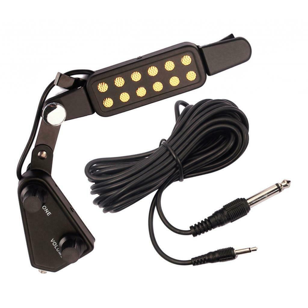 12 Holes Guitar Transducer Pickup Pickup With  Cable For Acoustic Guitar,