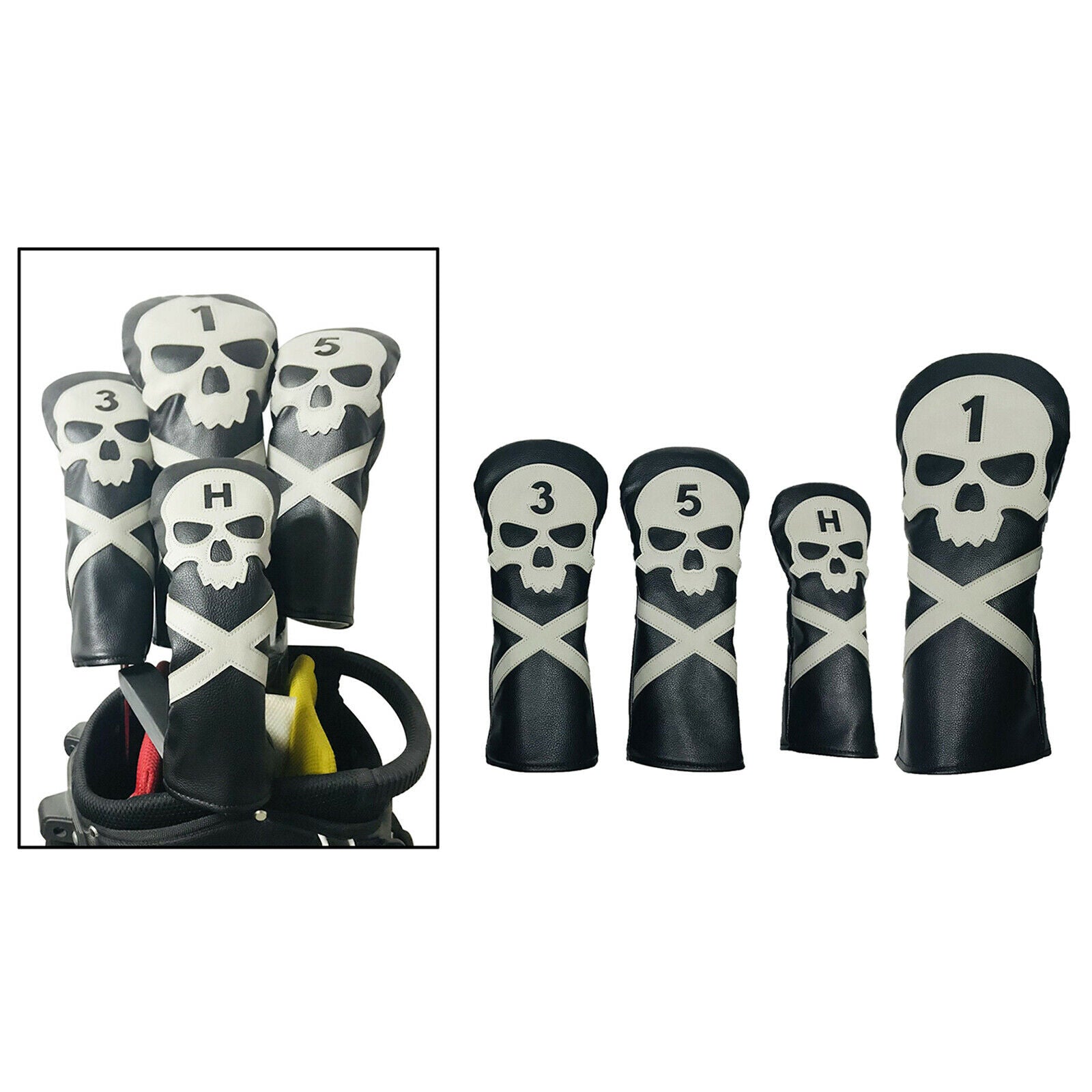 4x Golf Driver Fairway Wood and Hybrid Headcovers Protector Waterproof Guards