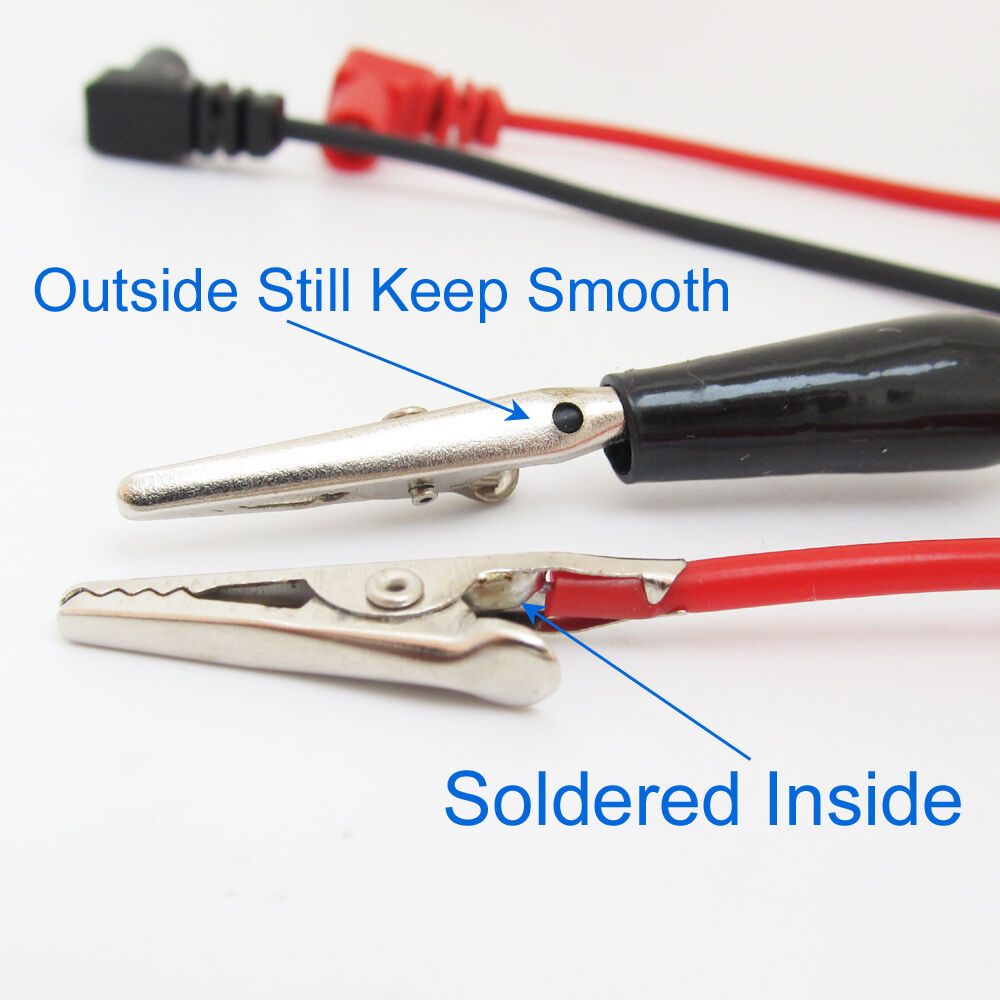 1set 1M Angle 4mm Probe Banana Plug to Alligator Clip Multimeter Silicone Cable