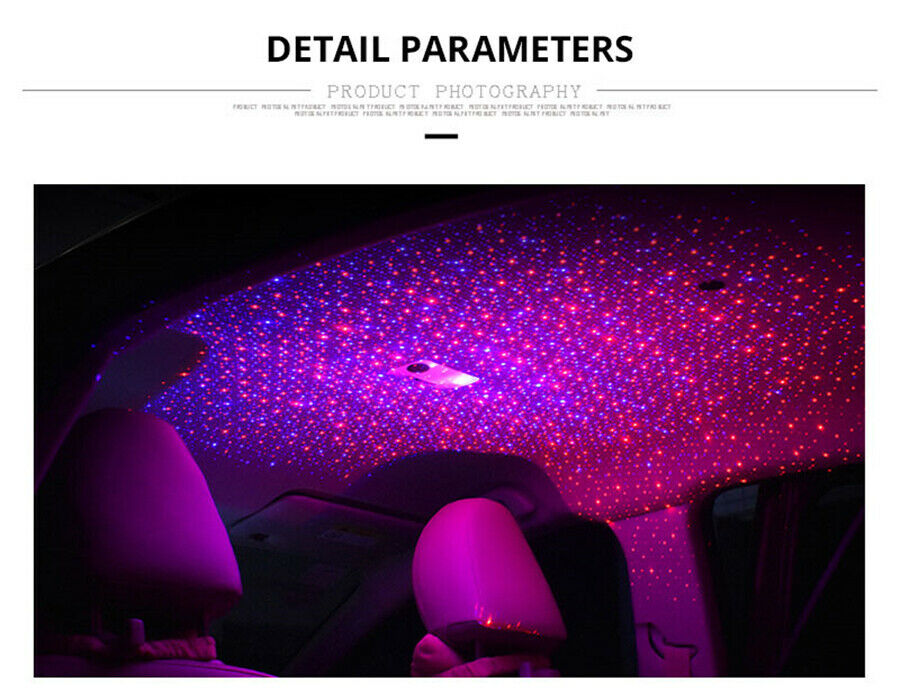 USB Car Lights Starry Sky Night Light Projector Ambient Lighting Decoration Lamp
