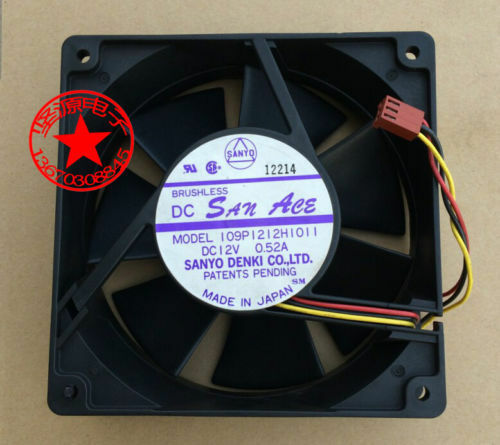 For 1pc SANYO 109P1212H1011 fan 120*120*38mm 12V 0.52A 3pin