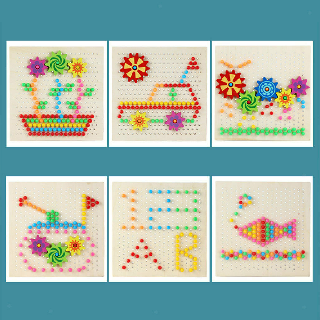 240x Creative Mushroom Nails Pegboard Educational Building Intelligent Games
