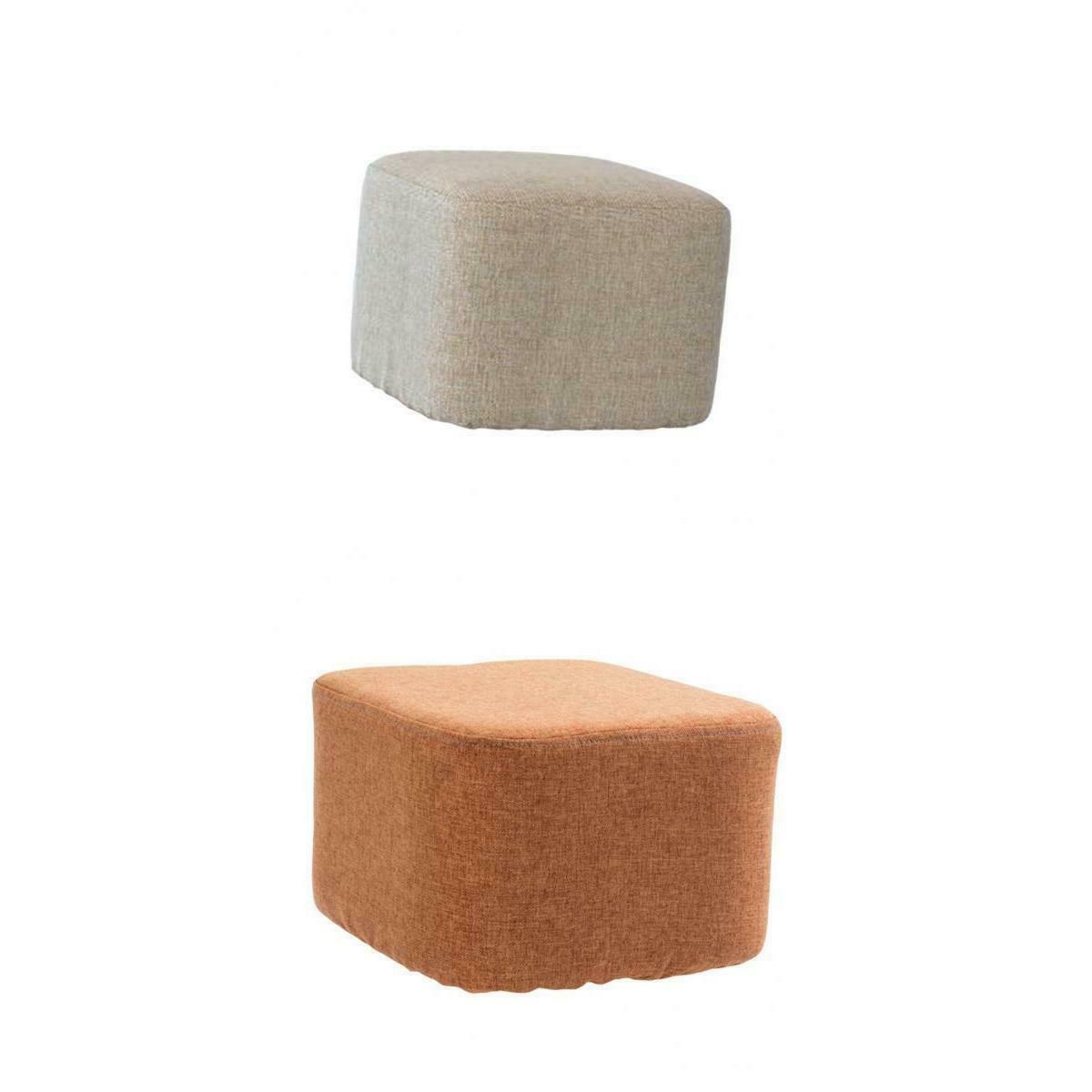Soft Breathable Stool Cover Cushion Sleeve for Footstool Orange+Light Gray