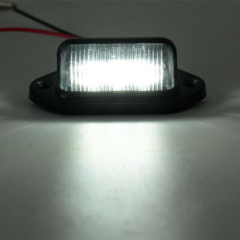 2PCS LED Car Passenger Trailer Truck Armored High Licence Light Pedal Lamps Bulb