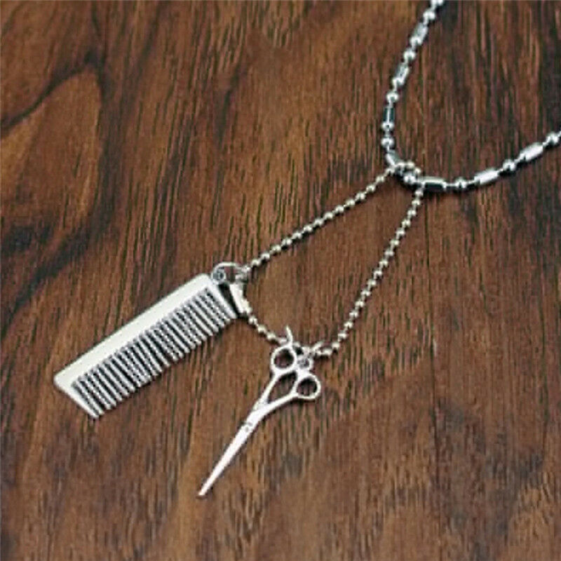 Hair Dryer/Scissor/Comb Dangle Pendant Necklace Hair Stylist Jewelry Gif Brp Pb