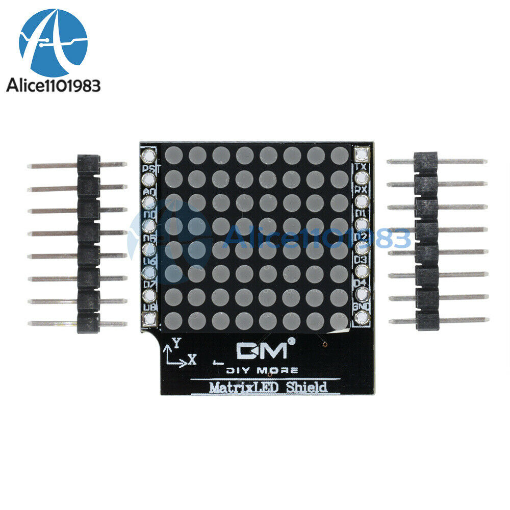 8 Step Adjustable Intensity 8*8 Matrix LED V1.0 Shield for WEMOS D1 mini Module