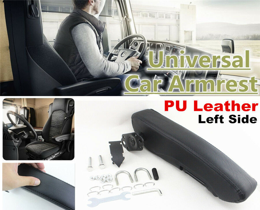 1x Adjustable Left Side PU Leather Car Seat Console Box Armrest Seat Accessories