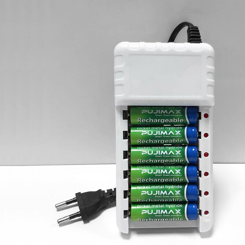 Battery Charger Intelligent 6slots For AA/AAA Ni-Cd Rechargeable Batteries EU
