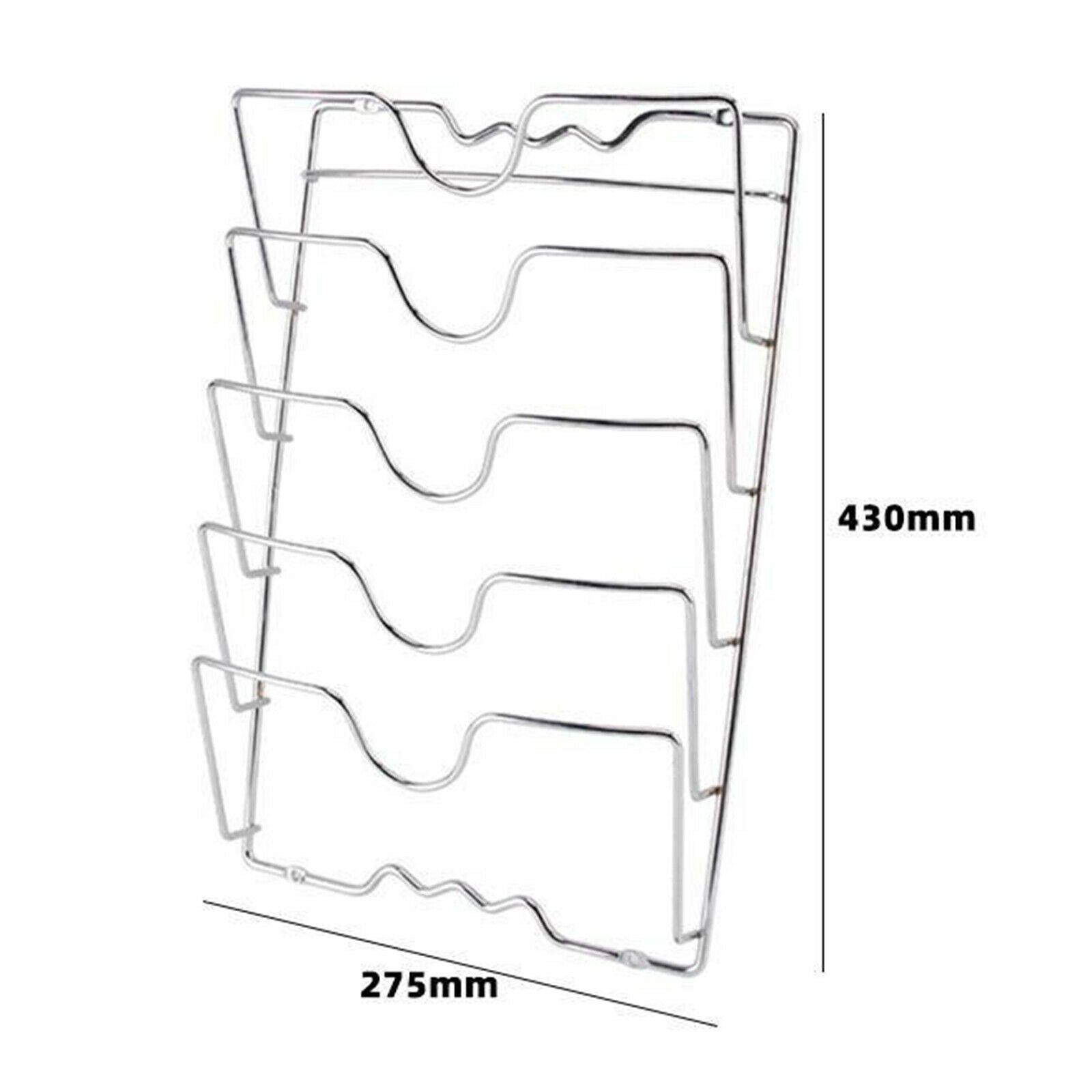 5 Layer Pan Lid Holder Rack Pot Cover Organizer Kitchen Bakeware Accessories