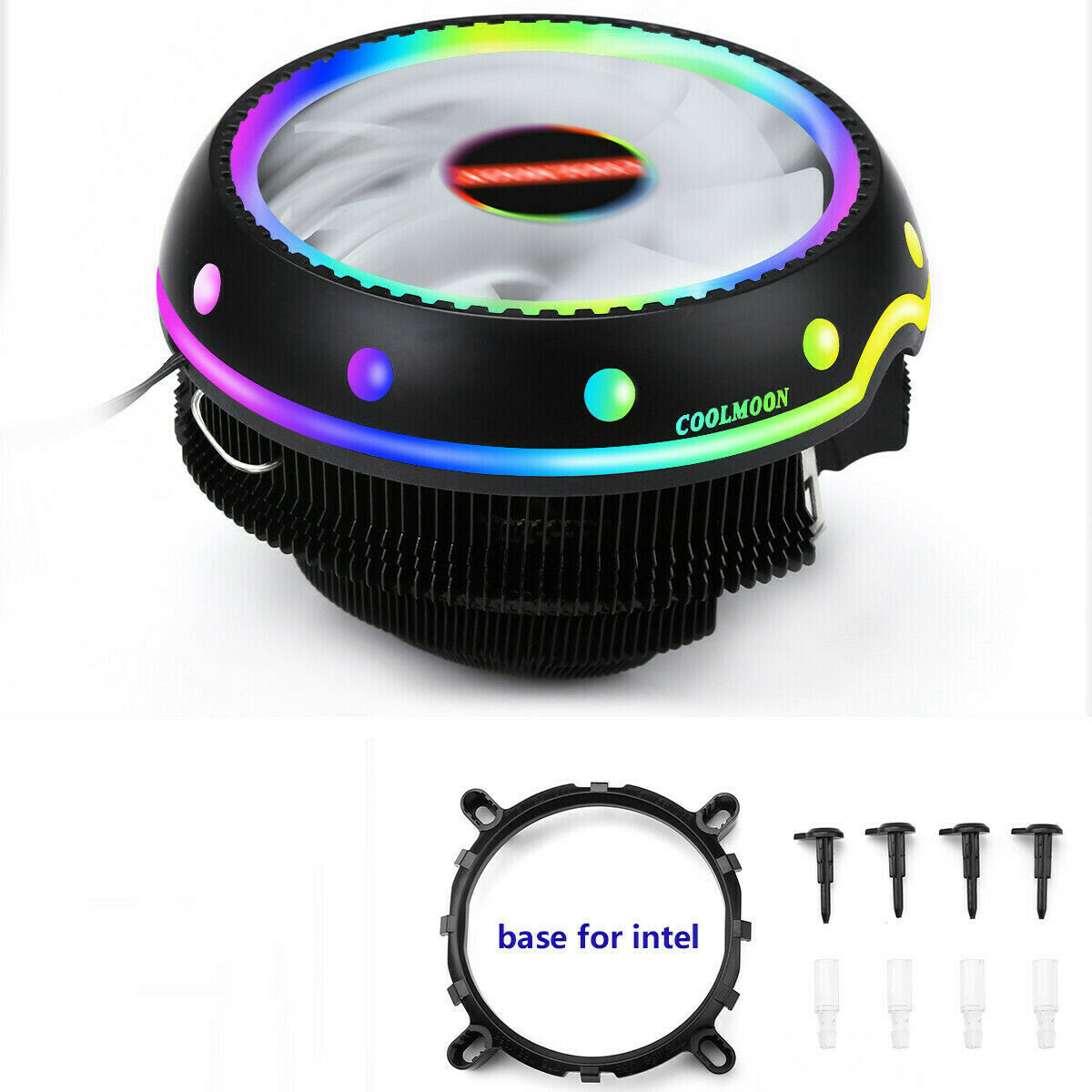 LED RGB CPU Cooler Fan Heatsink For Intel LGA 1156/1155/1151/1150 AMD AM4 / AM3+