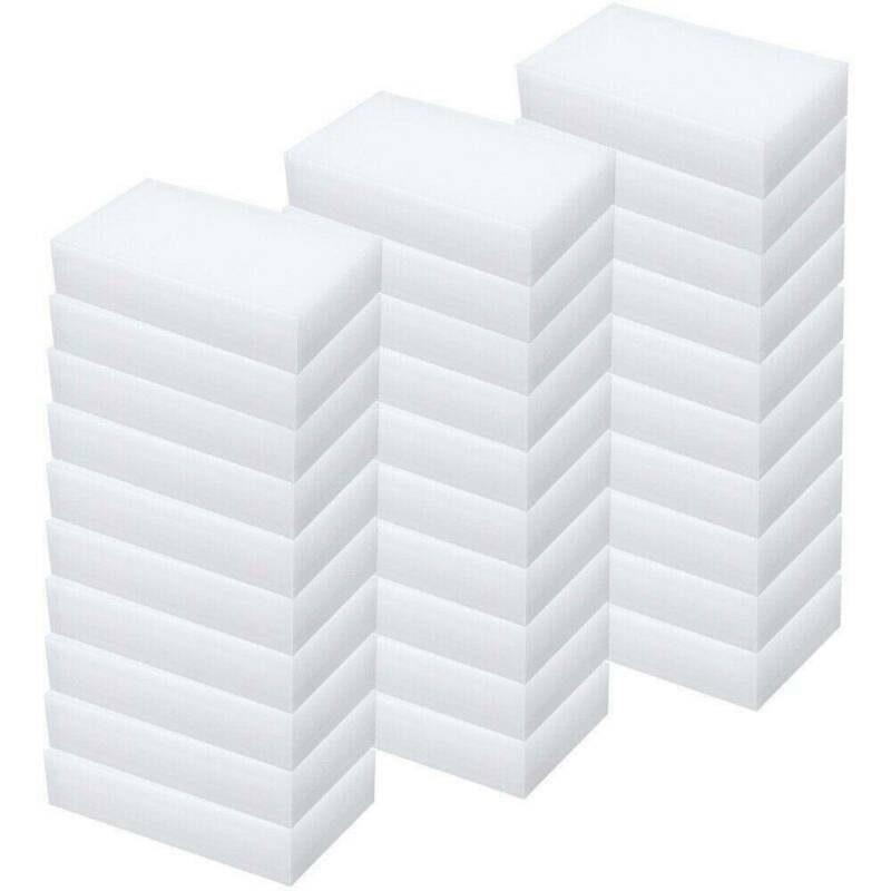 100 Pack Extra Large 1-1/4" Magic Sponge Eraser Melamine Foam Cleaning