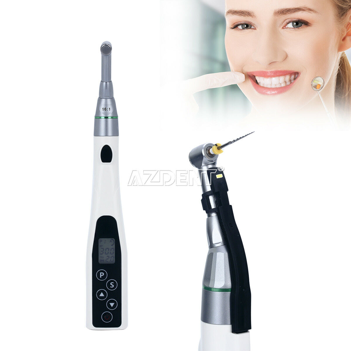 Dental LED Mini Endo Motor 16:1 Contra T-FINE-IPRO + NiTi Files Kit AZDENT