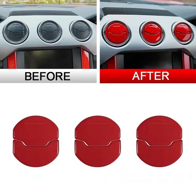 6X Aluminium Car Dashboard Trim AC Air  Vent Outlet Cover  Circle TriY2