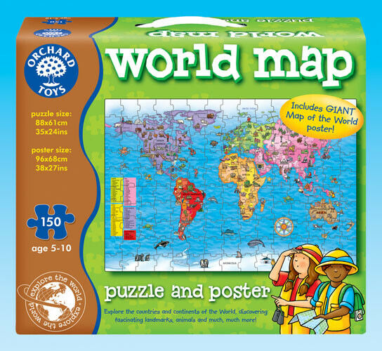 Orchard Toys 280 World Map Puzzle & Poster Kids Childrens Jigsaw 5-10 Years