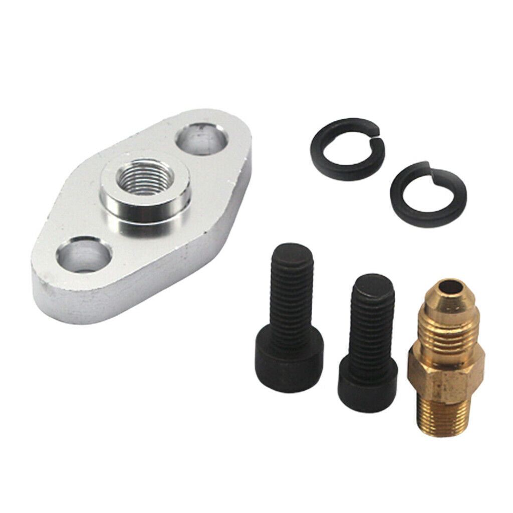 Billet Oil Drain Feed Inlet Flange Gasket AN Fitting T3 T35/T4 T04 T70