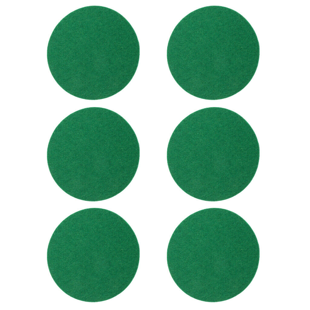 3X 6 Pieces Air Hockey Table Felt Pushers Replacement Felt Pads Green L