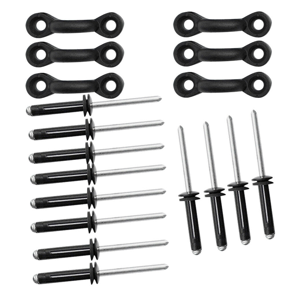 6x Kayak Deck Loop Pad Eyes + 12Pcs Rivets Canoe Boat Hardware Accessories