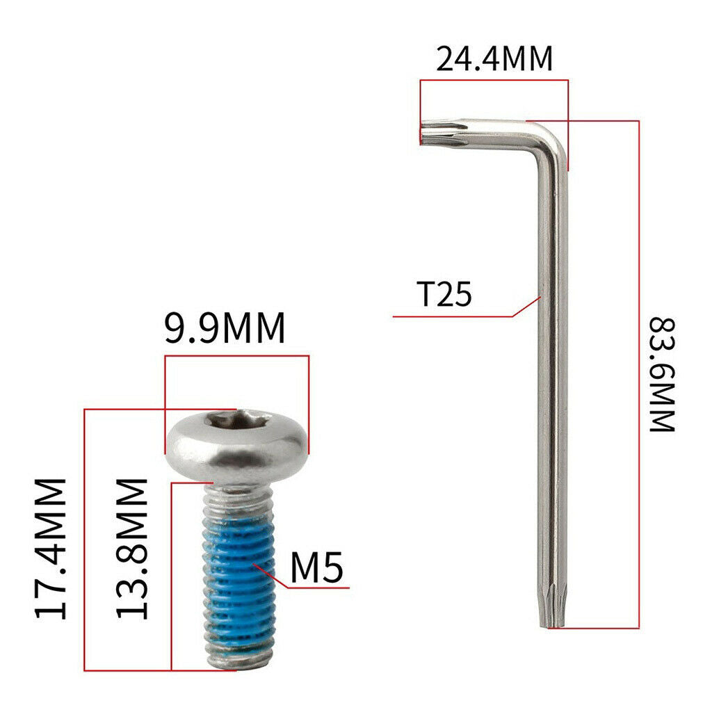 12 Pieces Bike Brake Disc Screws M5 Cage T25 Bolts Components Parts Hardware