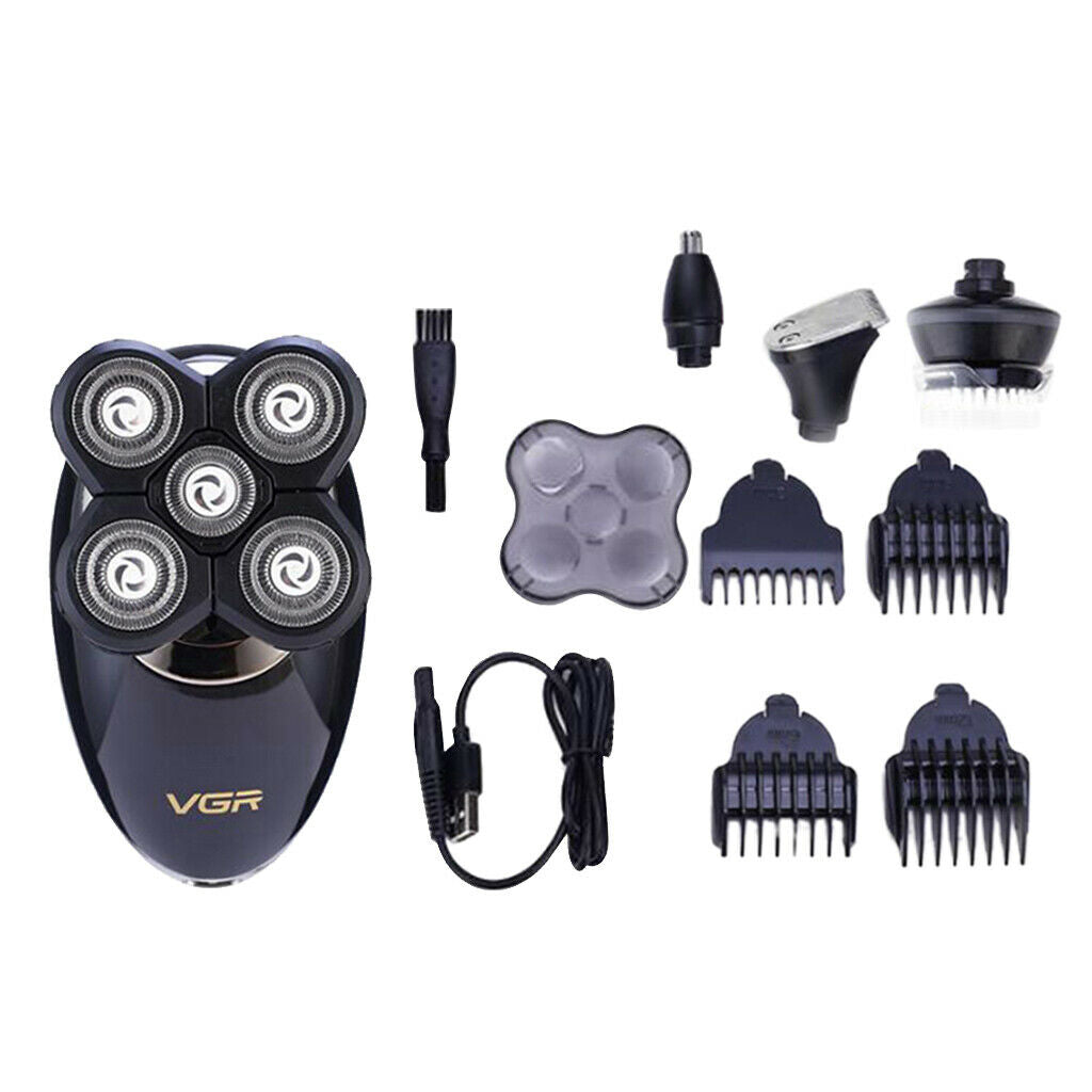 5 IN 1 Men Electric Beard Shaver Hair Clipper Hair Cut Nose Rotary Groomer