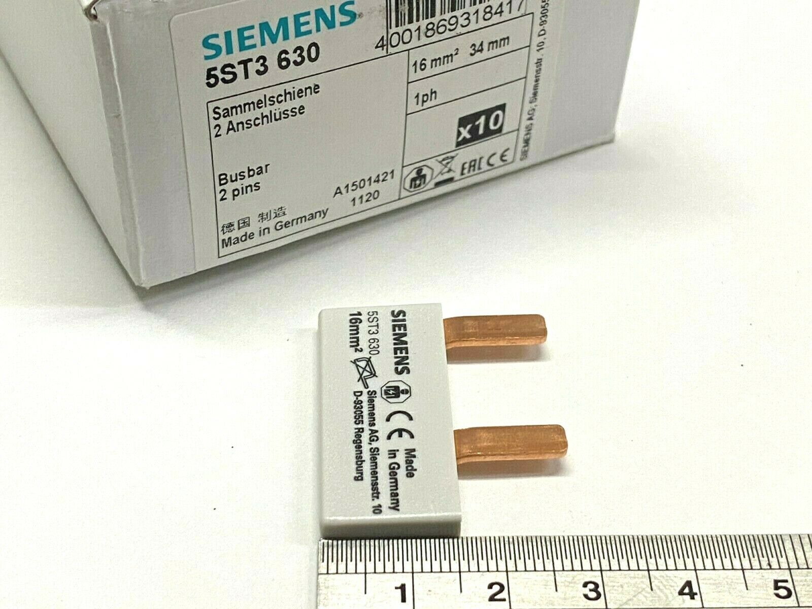 1pcs - SIEMENS 5ST3630 PIN BUSBAR 16 mm², 2x1PH