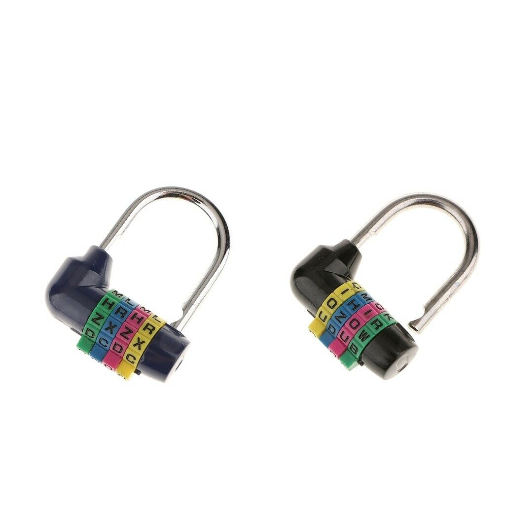 Resettable Word Combo Lock Suitcase Luggage Black&Blue Code Password Padlock