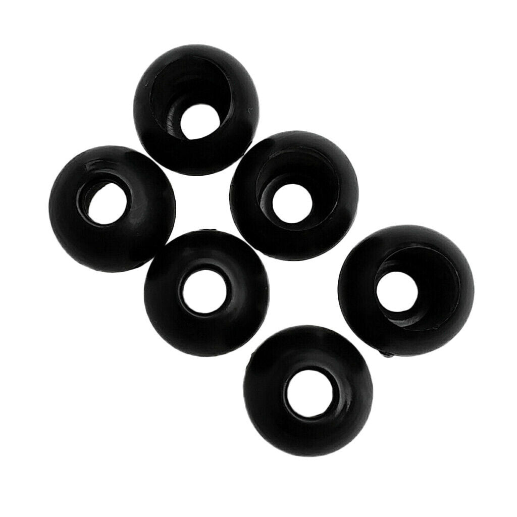 2X 6 Pieces Elastic Shock Cord Rope Toggle Round Ball End Lock Stopper Black