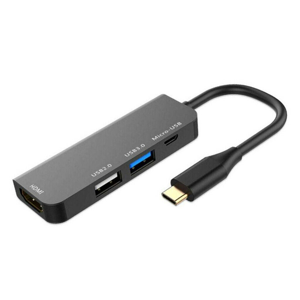 Type-C Hub To 4K HDMI With USB 3.0/2.0 Port, Aluminium Hub With Micro USB