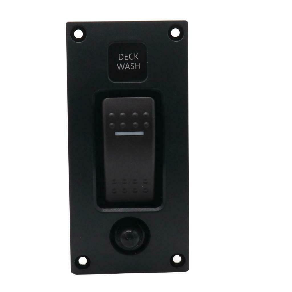 12/24V Boat Marine Deck Wash Control Panel Rocker Switch with Overload