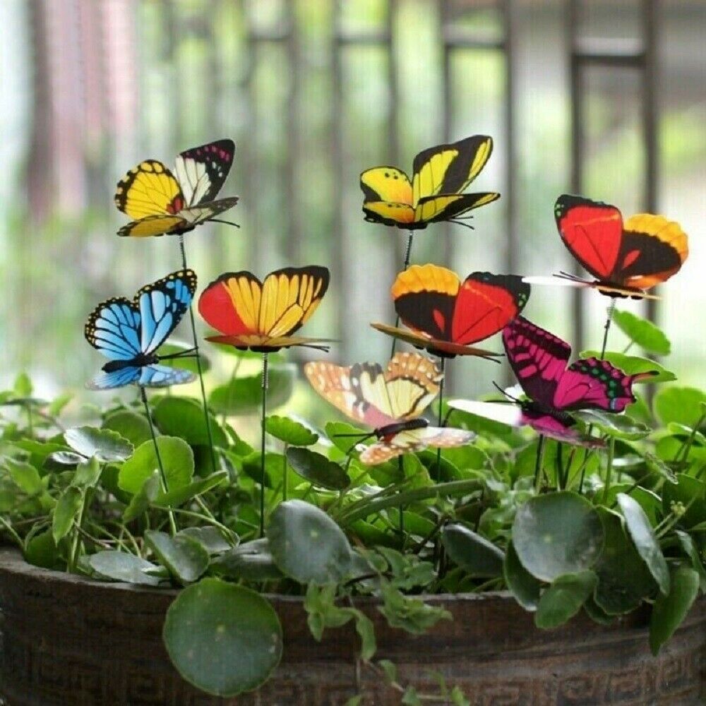10pcs Butterfly Outdoor Yard Garden Flower Pot Decoration Lots