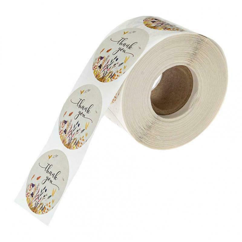 Thank You Stickers, 1 inches, 500Pcs Roll Stickers for Wedding Birthday Party