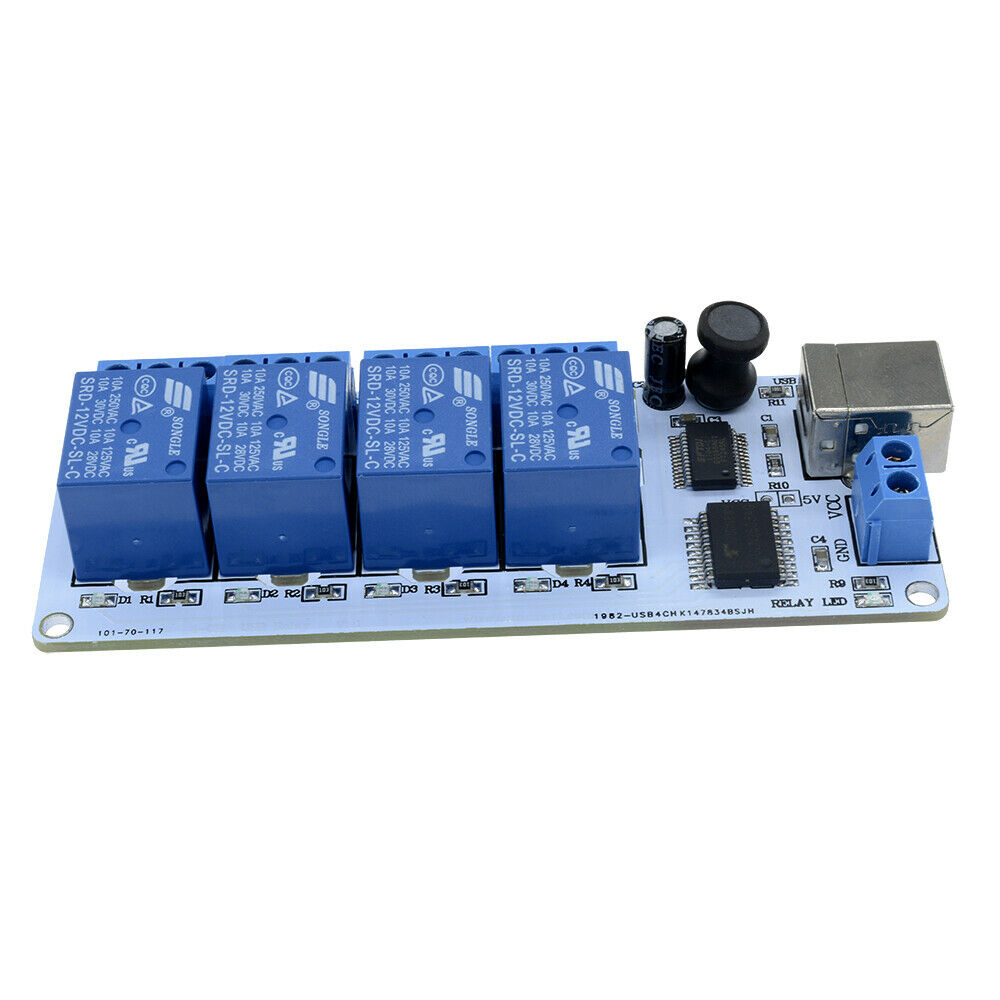 4 Channel 5V USB Relay Board 4 SPDT Relay SRD-05VDC-SL-C for Home Ligh DC Motor