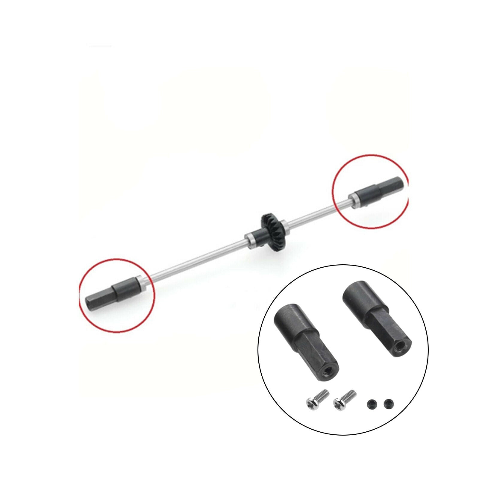 2Pcs RC Metal Wheel Axle Shaft Fit for WPL D12C14 C24 RC Parts Replace Parts