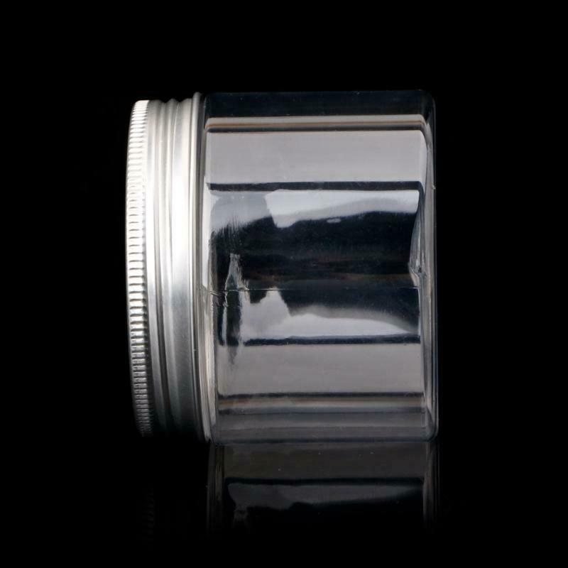 150ml Clear Round PET Jar With Aluminium Screw Lid Food Storage Container Sealed