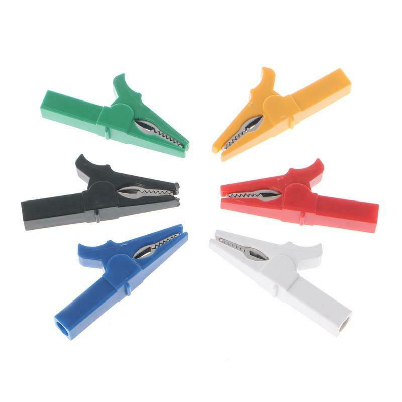 6 Pcs 6 Colors 55mm Crocodile Alligator Clip For 4mm Male Banana Plug Connector
