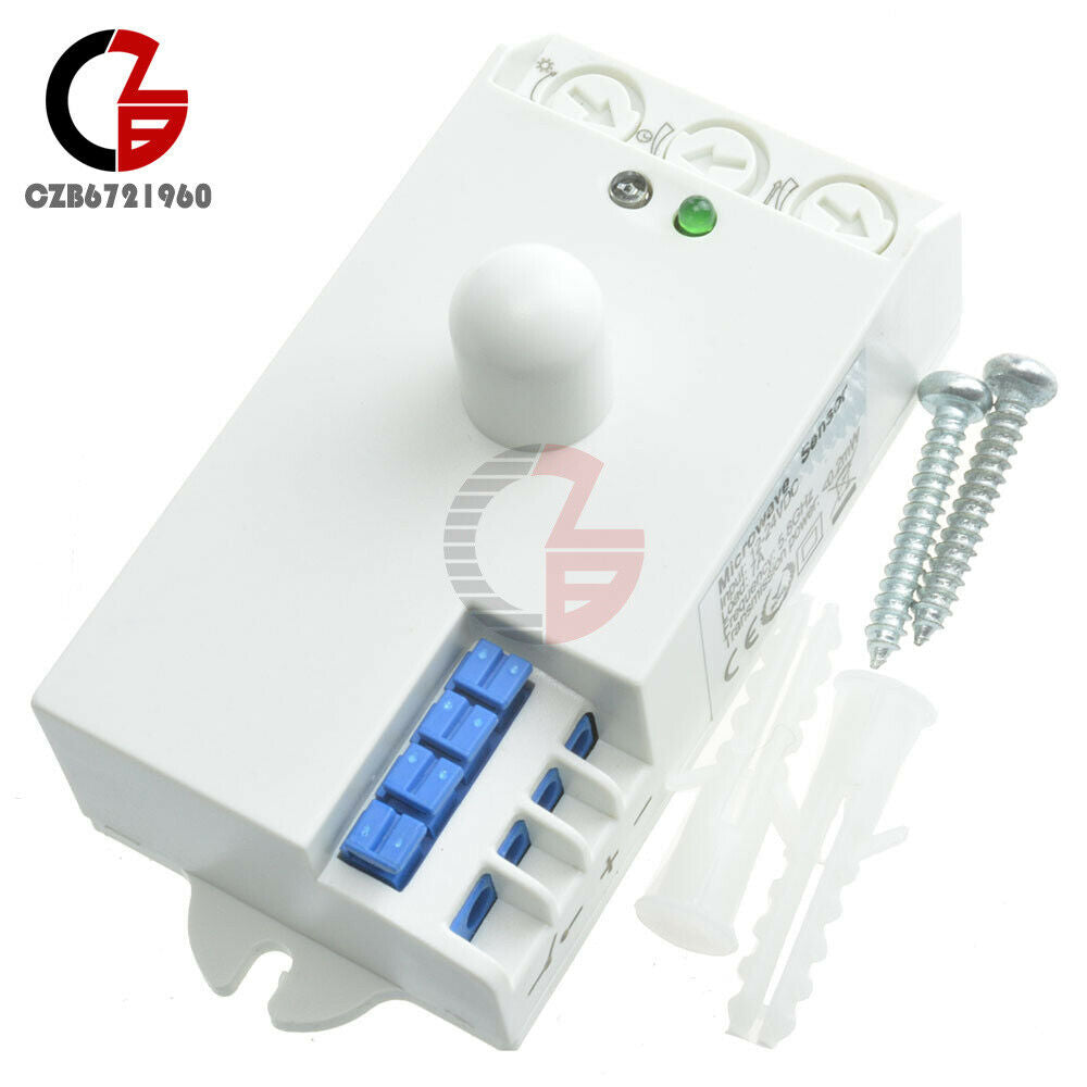DC 12V-24V 7A 5.8GHz Microwave Radar Sensor Body Motion HF Detector Light Switch