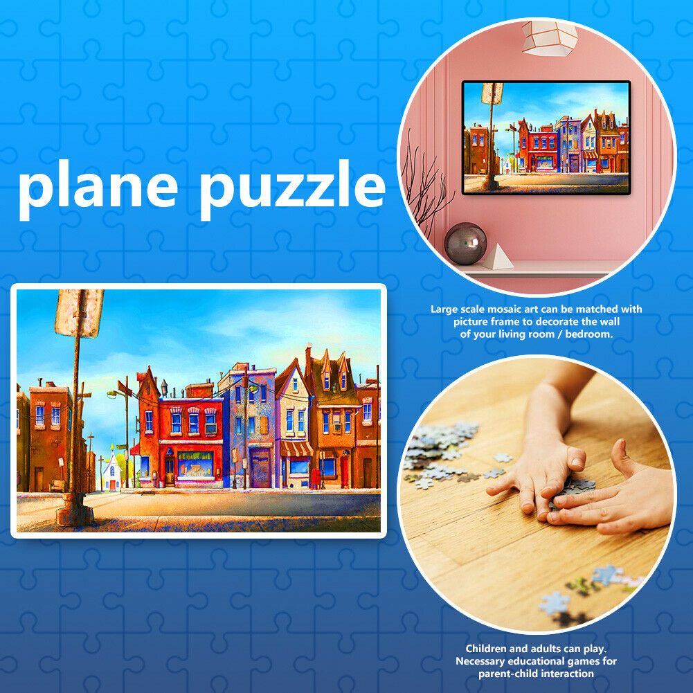 1000pcs/set DIY Streetscape Paper Puzzles Toys Mini Educational Game Jigsaw @