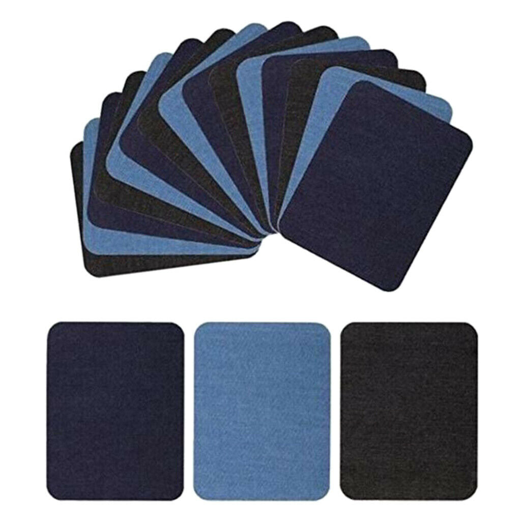 18pcs Iron Patch Stickers Transfer Leather Rectangular Patches
