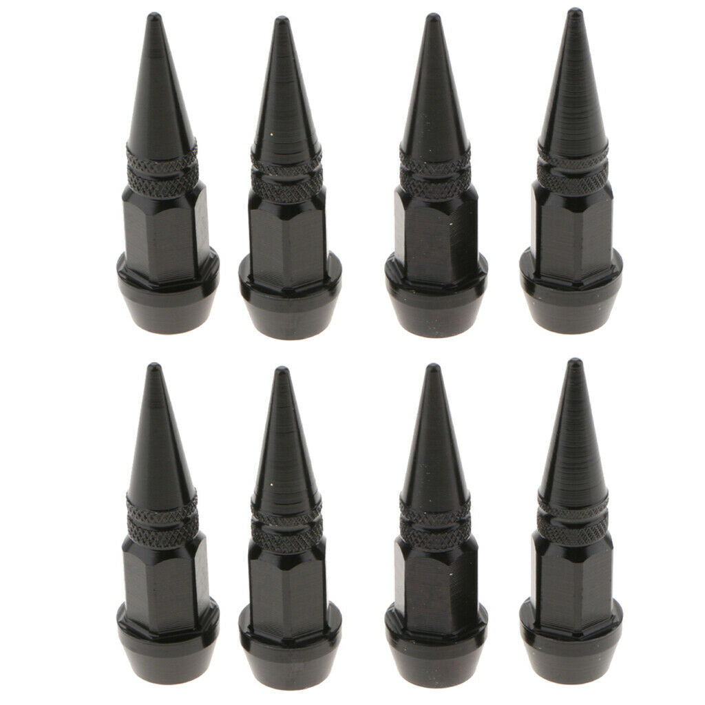 8 Pieces Spike Wheel Tire Valve Stem Car Truck Air Caps Covers 45mm Black