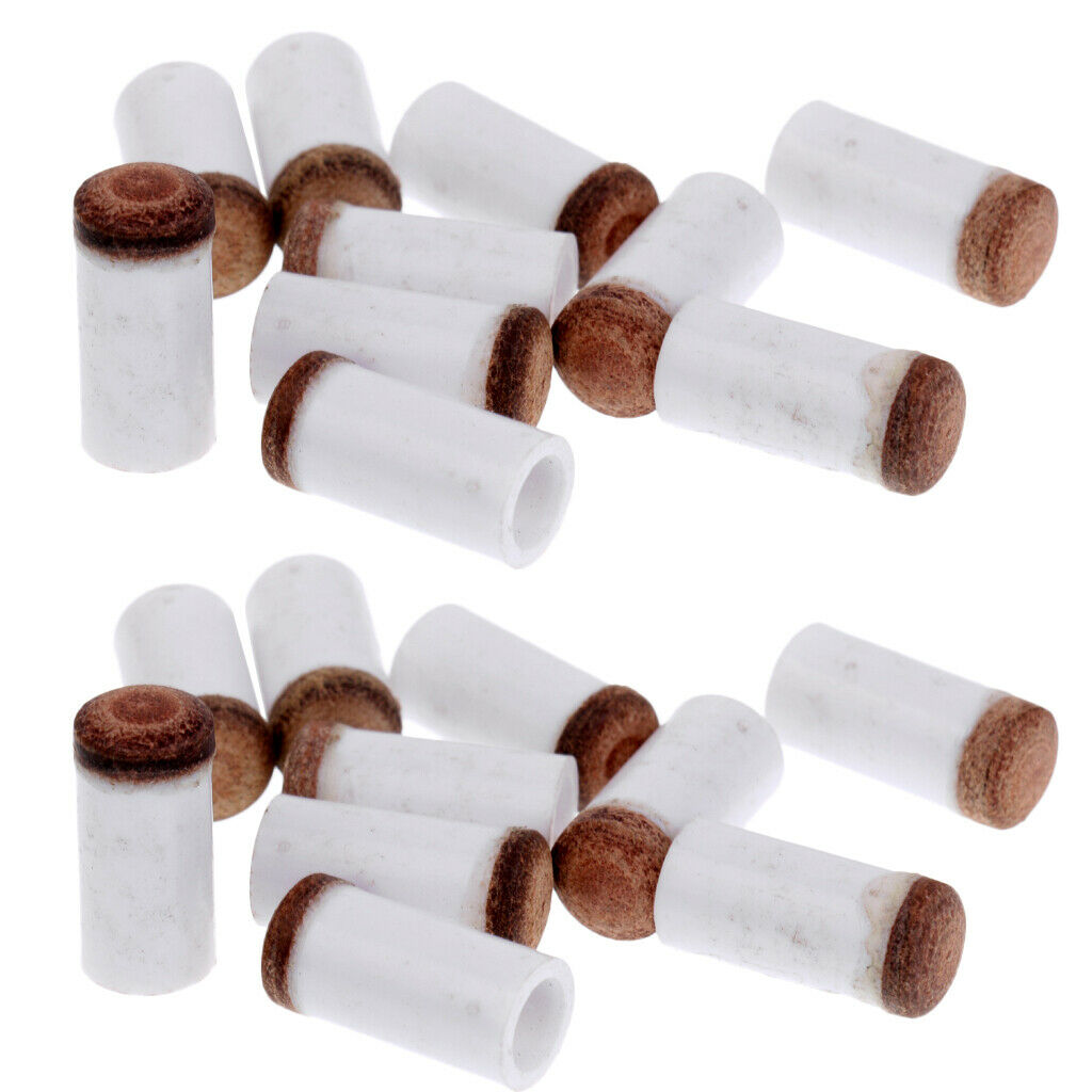 20Pc Premium Pool Cue Ferrule Billiard Fibre Slip-On Tips for Pool Cues 13mm