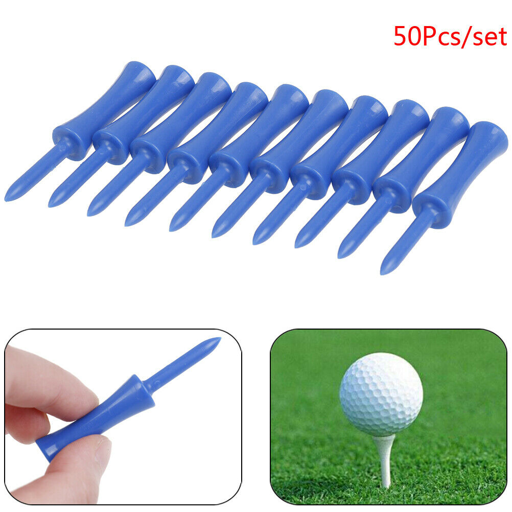 50Pcs/set Plastic Step Down Golf Tees Height Control Blue 2.68 inch~ii tHSJCA