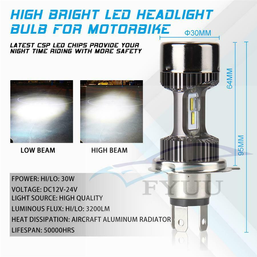 Motorcycle 12v H4 Hi Lo beam Moto LED Headlight Fit Most Motorbike LED Lamps
