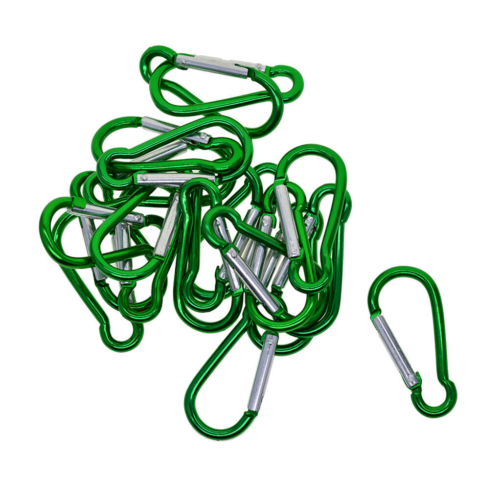 Prettyia 20x Aluminum Carabiner D- Key Chain Clip Hook Outdoor Buckle
