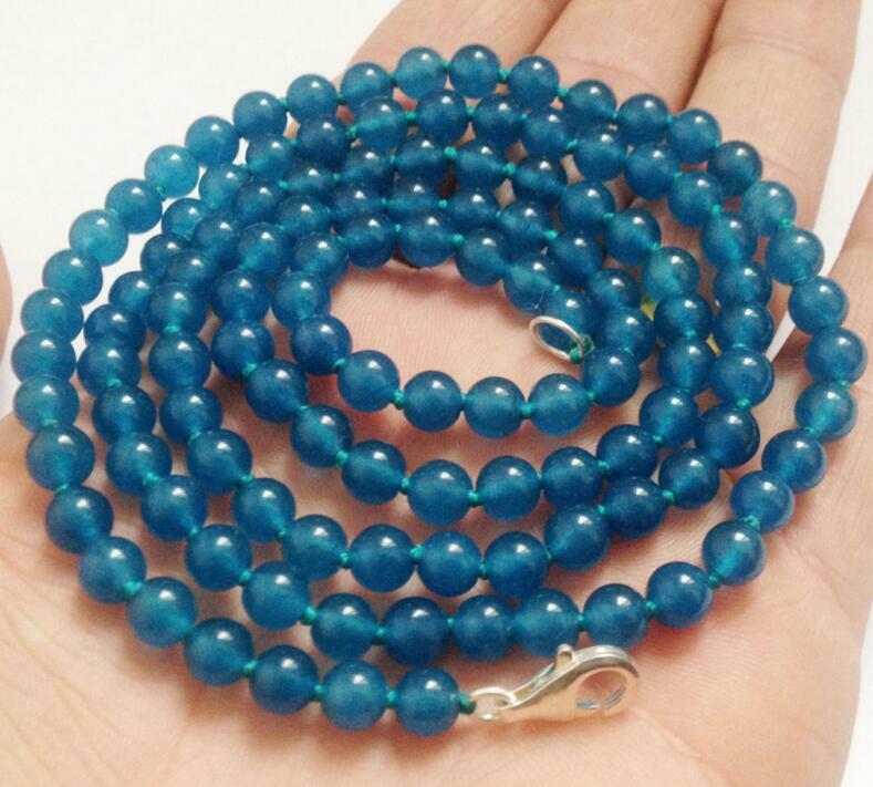 50" 8mm Apatite Gemstones Round Beads Fashion Necklace AAA