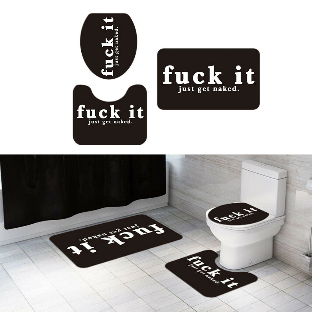 Anti-slip Home Hotel Bath Mat U-shaped Rug Toilet Cover Durable Washable B