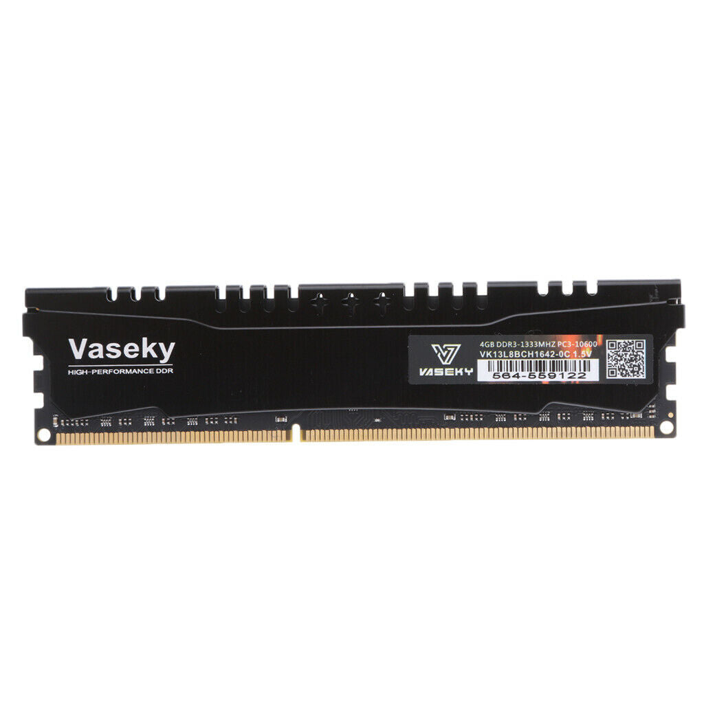 Black High Speed 4G DDR3 RAM 1333MHZ Desktop Game Memory Kit for Computer