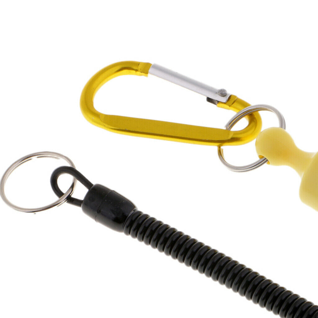 3pcs  Net Release Holder&Wire Steel Fishing Coiled Lanyard&Carabiner
