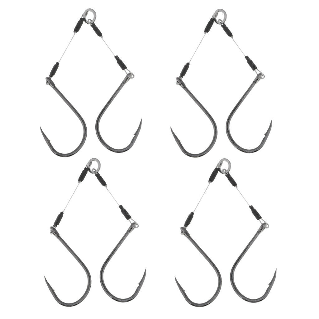 4pcs Jigging Assist Hook Sea Fishing Hook Barbed Wire Hook with