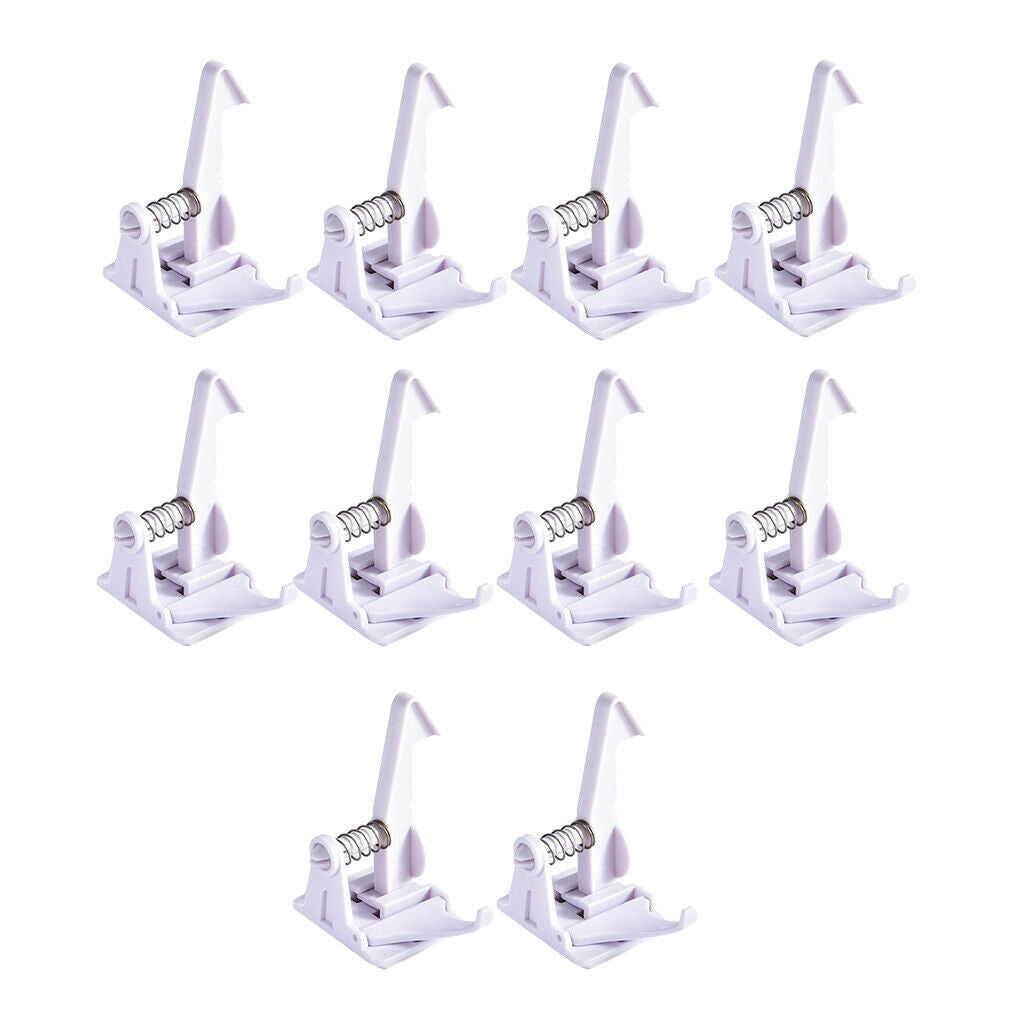 10x Children Baby Proofing Safety Cupboard Spring Locks Hidden Latch White