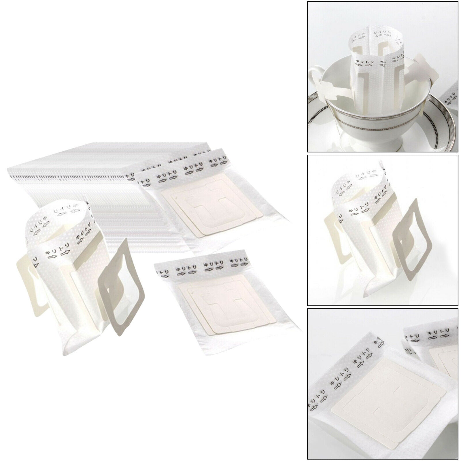 50Pcs Hanging Ear Style Coffee Filter Paper Bag Dripper Bag for Home Cafe