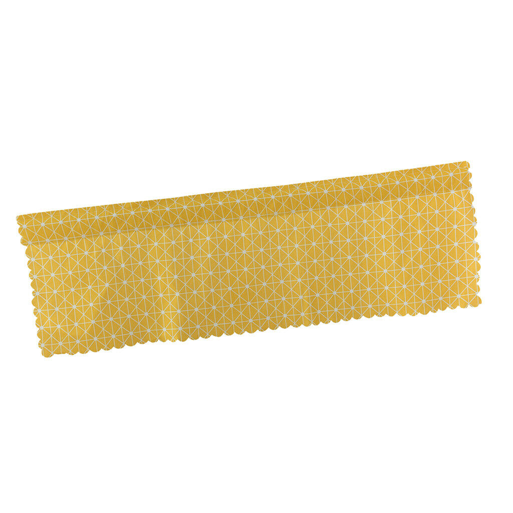 Window Balcony Rod Grid Short Curtain for Home Kitchen Cabinet Panel  Yellow